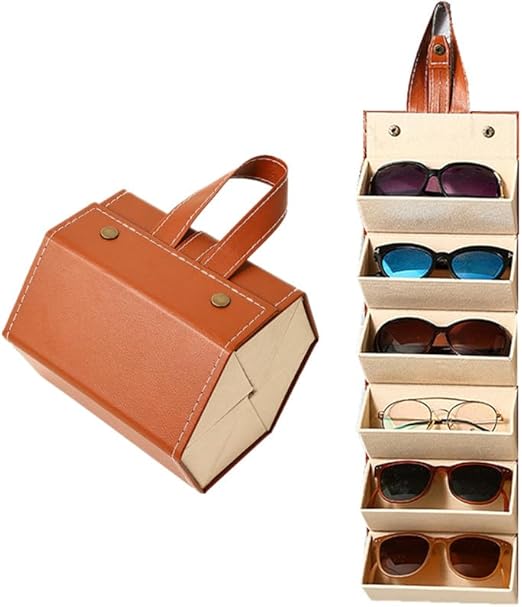 Sunglasses Organizer 6 Slots Travel Glasses Case