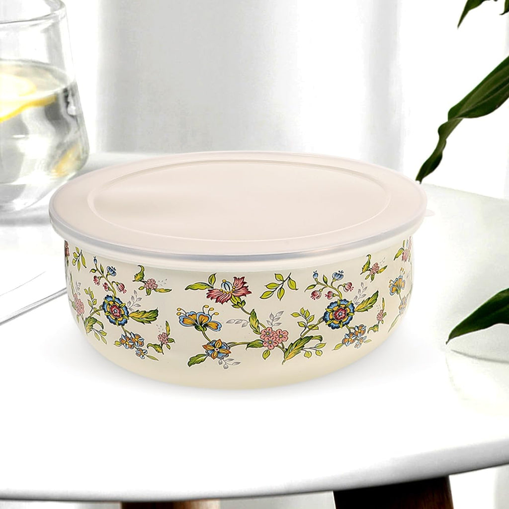 5-Piece Enamel Mixing Bowl Set with Lids
