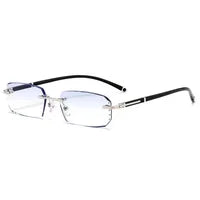 Diamond-cut frameless blue light blocking glasses