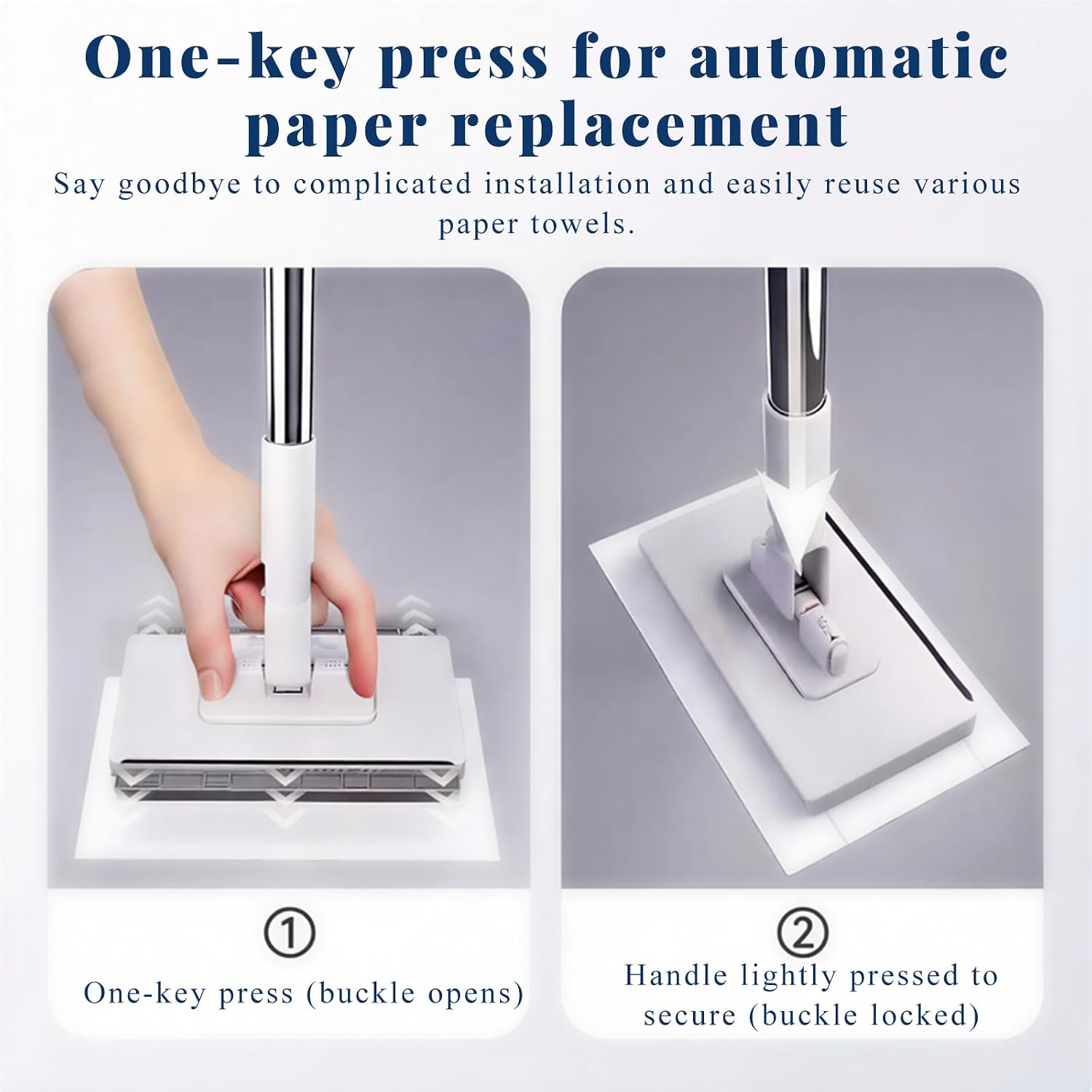 100cm Zero Touch Mini Mop with Hands-Free Cloth Change Set