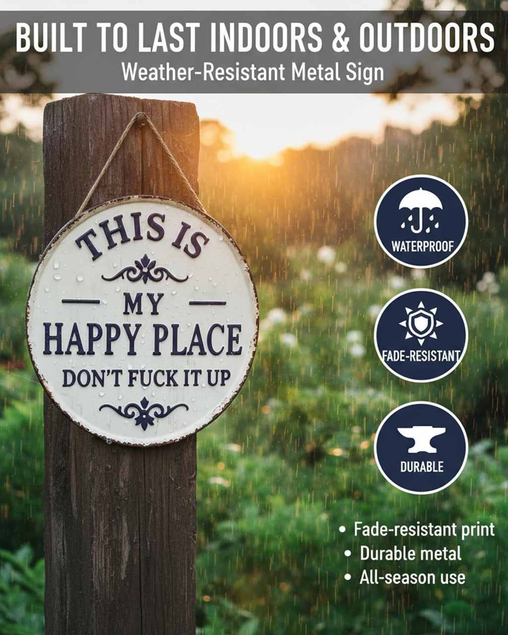 Funny Garden Metal Sign