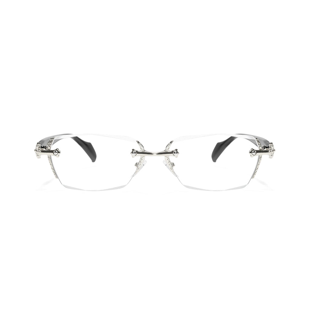 Rimless Metal Anti-Blue Light Reading Glasses 2 Pcs