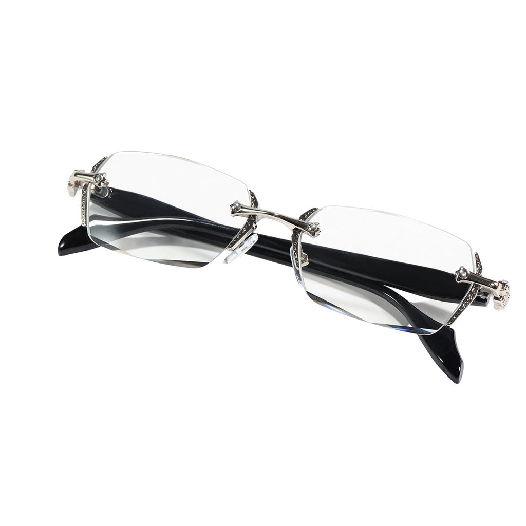 Rimless Metal Anti-Blue Light Reading Glasses 2 Pcs