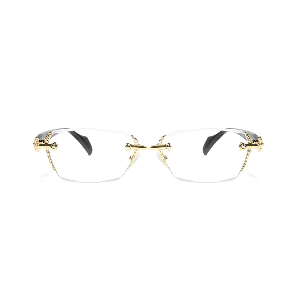 Rimless Metal Anti-Blue Light Reading Glasses 2 Pcs