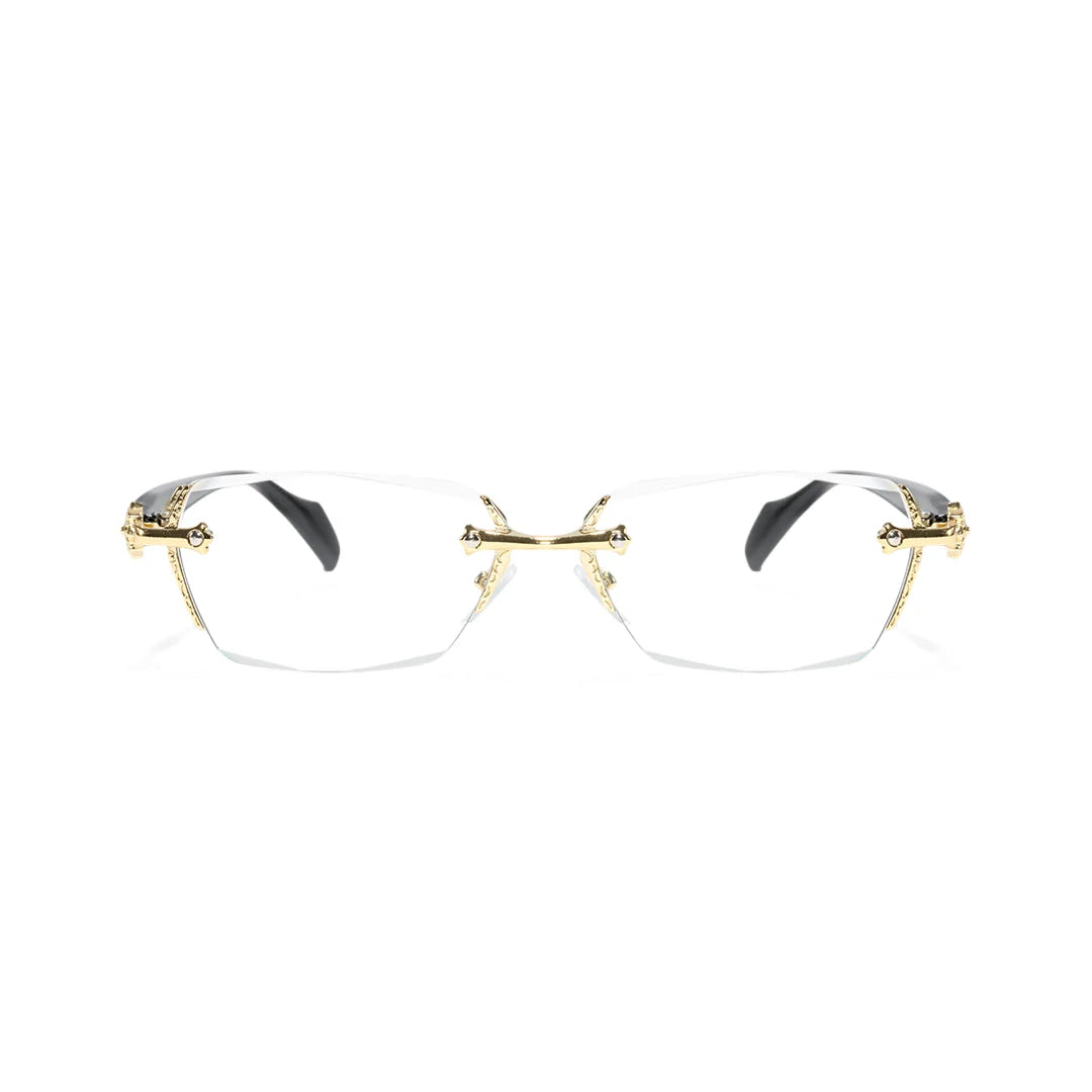 Rimless Metal Anti-Blue Light Reading Glasses 2 Pcs