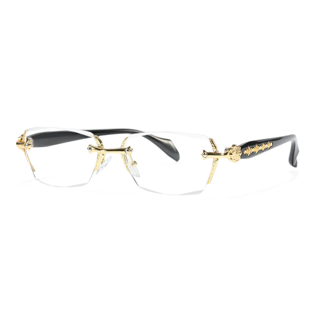 Rimless Metal Anti-Blue Light Reading Glasses 2 Pcs