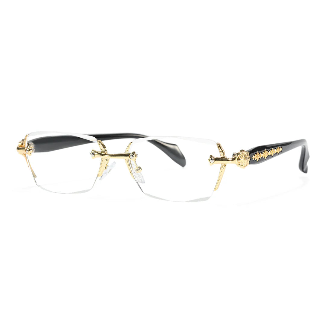 Rimless Metal Anti-Blue Light Reading Glasses 2 Pcs