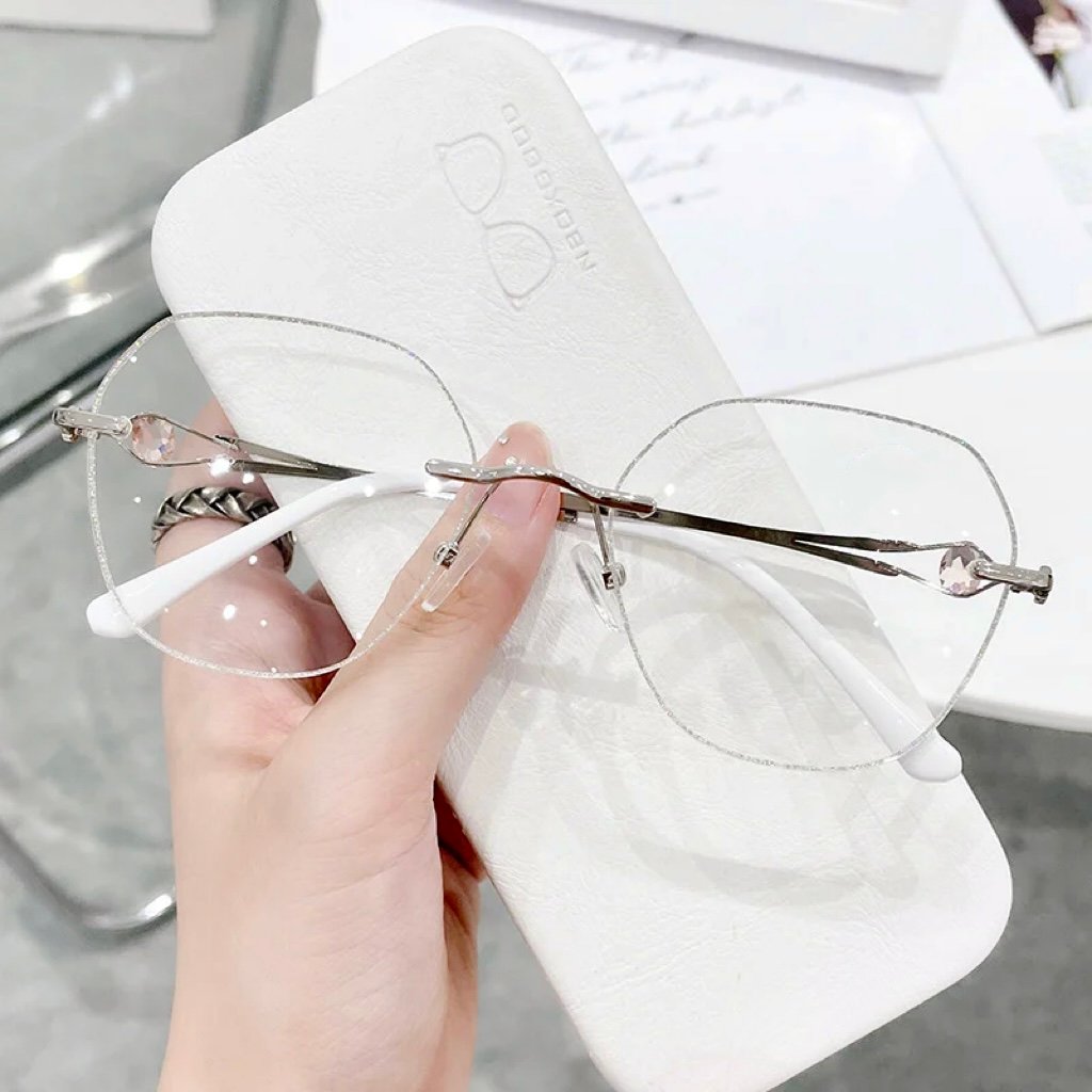 Diamond Rimless Anti-Blue Light Presbyopia Glasses