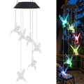 Solar LED Hummingbird Wind Chime with Metal Bells