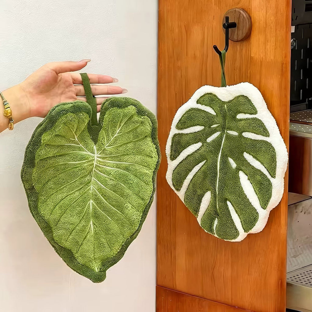 Botanical Leaf Microfiber Hand Towel 6 Pack