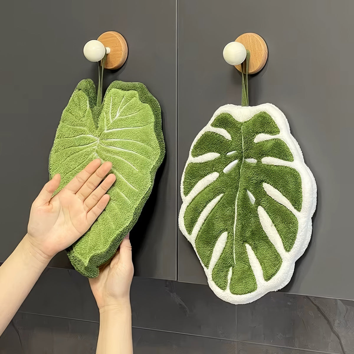 Botanical Leaf Microfiber Hand Towel 6 Pack